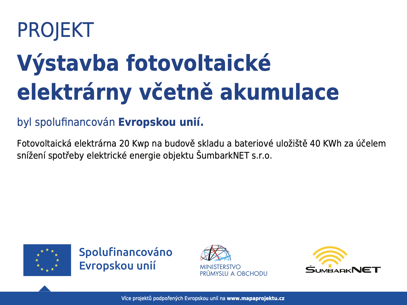 Výstavba fotovoltaické elektrárny Šumbarknet